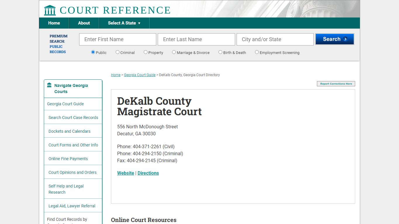 DeKalb County Magistrate Court - CourtReference.com